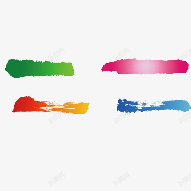 毛笔笔刷png免抠素材_新图网 https://ixintu.com 中国风 国风 彩色 毛笔 笔刷 粗细 组合