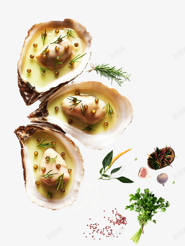 美食生蚝食材装饰psd免抠素材_新图网 https://ixintu.com 三个生蚝 大料 大蒜 生蚝 美食 蔬菜 食材装饰