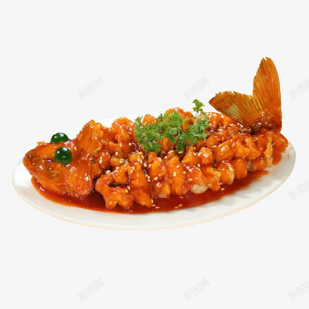 产品实物美食松鼠鱼png免抠素材_新图网 https://ixintu.com 产品实物 传统美食 时令菜 松鼠鱼 桂鱼 油炸 美味 美食 金黄色 餐饮 鱼