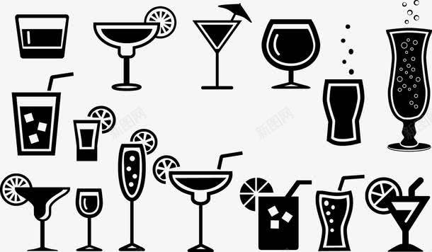 卡通手绘鸡尾酒图标png_新图网 https://ixintu.com 冰淇淋 奶茶 饮料 鸡尾酒