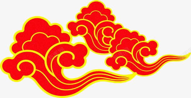 红色祥云金边中国风png免抠素材_新图网 https://ixintu.com 中国风 祥云 红色 金边