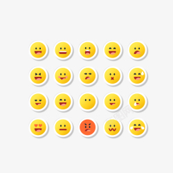 EMOJI简约贴纸笑脸表情包矢量图素材