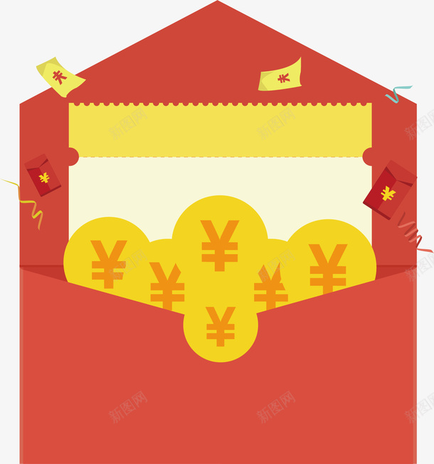 扁平化红包矢量图ai免抠素材_新图网 https://ixintu.com 扁平化 红包 金融 矢量图
