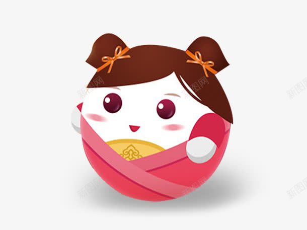可爱萌娃表情png免抠素材_新图网 https://ixintu.com 不倒翁 创意表情 卡通娃娃 卡通表情 好玩的玩具 小女孩不倒翁 玩具 粉色 萌表情图片