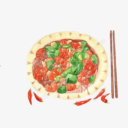 黄瓜肉丁手绘画片png免抠素材_新图网 https://ixintu.com 手绘美食 炒菜 肉丁 黄瓜丁