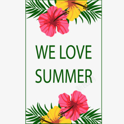 彩色热带夏季卡片矢量图素材