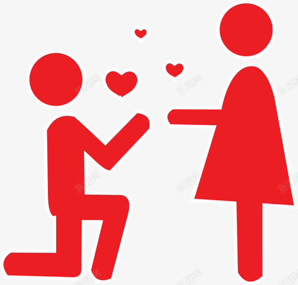 婚礼红色求婚情侣png免抠素材_新图网 https://ixintu.com 婚庆 婚礼 情侣 求婚男女 浪漫 爱情