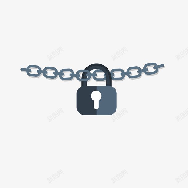 卡通锁头链条五金锁具png免抠素材_新图网 https://ixintu.com 五金锁具 卡通 简约 蓝色 链条 锁头 锁链 门锁