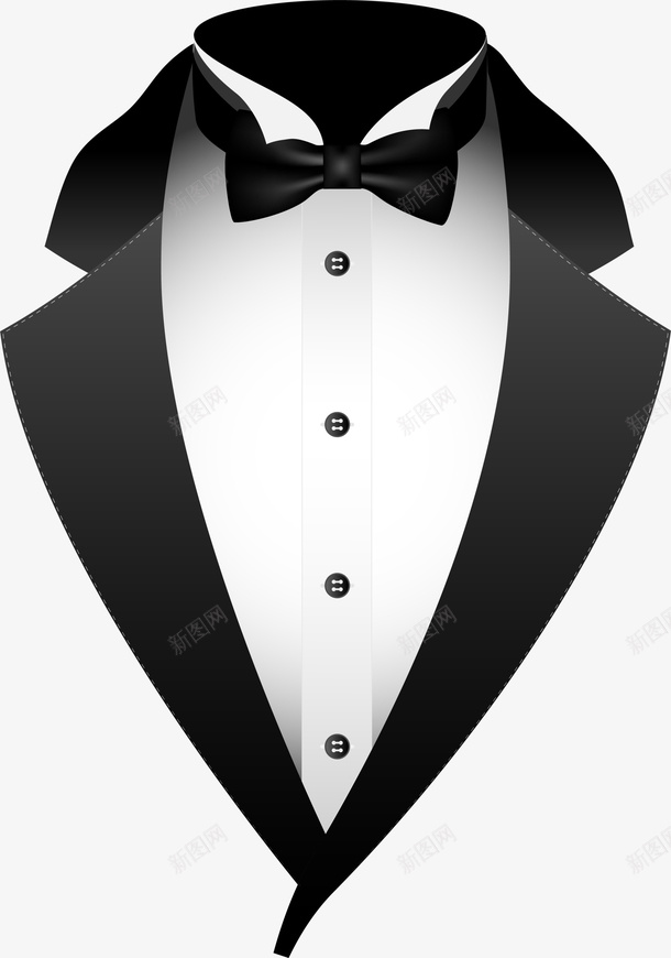 小清新黑色礼服png免抠素材_新图网 https://ixintu.com 唯美 圆点 小清新 礼服 绅士 蝴蝶结 黑色