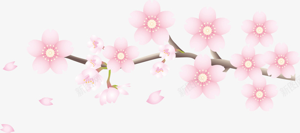 粉色春季清新桃花png免抠素材_新图网 https://ixintu.com 春天 春季 春日 桃花 植物 花枝 装饰图案