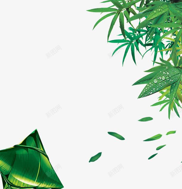 竹叶粽叶粽子绿色装饰素彩网png免抠素材_新图网 https://ixintu.com 端午粽子 端午节 端午节粽子 竹叶 粽叶 粽子 粽子包法 粽子包装 粽子文化 粽子风俗