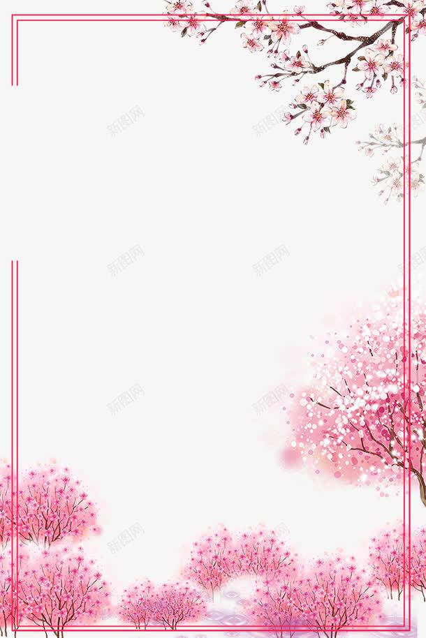 樱花节浪漫粉红樱花边框png免抠素材_新图网 https://ixintu.com 唯美樱花 日本樱花 春季 樱花节 浪漫樱花 清明樱花祭 粉红樱花