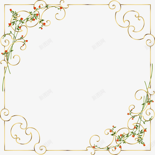 花环边框13png免抠素材_新图网 https://ixintu.com 花环 花环边框 花纹PNG素材 边框