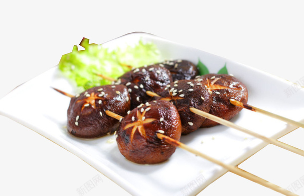 美味香菇烤串png免抠素材_新图网 https://ixintu.com 低脂 烤串 烤香菇 维生素 美味 菌类 调料 配菜 饮食文化 高蛋白