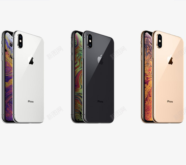 iPhoneX黑金白三色展示psd免抠素材_新图网 https://ixintu.com Apple X iPhone iphone x 大屏幕 有锁无锁 白色 苹果 金色 黑色