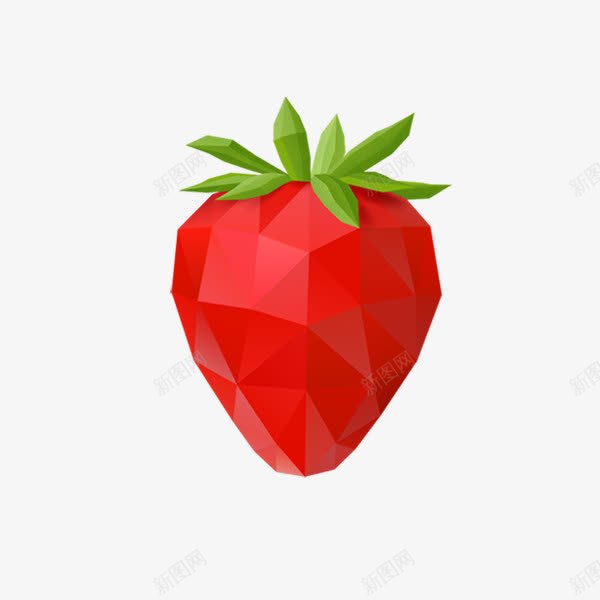 红色几何形草莓卡通手绘png免抠素材_新图网 https://ixintu.com 几何形草莓 卡通手绘 水果 红色