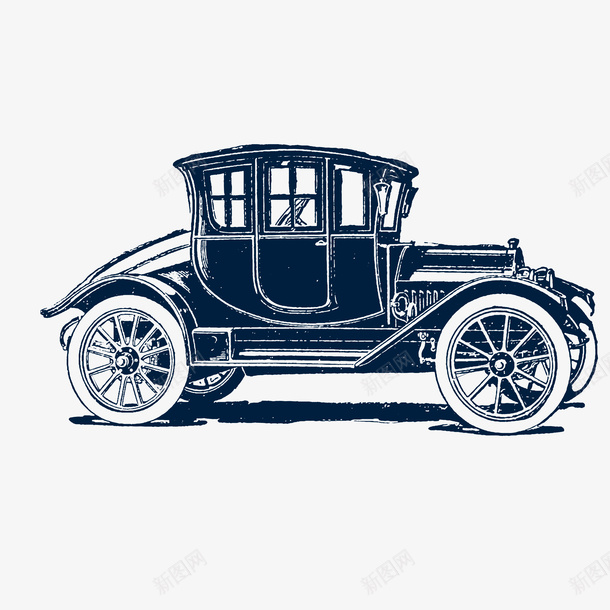 欧式老爷车矢量图ai免抠素材_新图网 https://ixintu.com 交通 古董 平面老爷车 手绘 插画 汽车 老爷车 矢量图