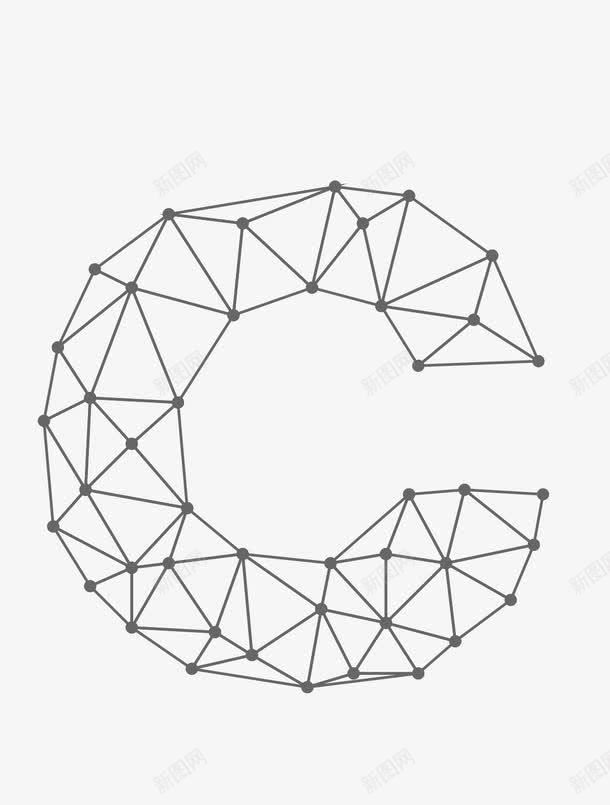 科技线条连接字母Cpng免抠素材_新图网 https://ixintu.com C 创意 大写字母 科技 简图 线条连接 英文字母