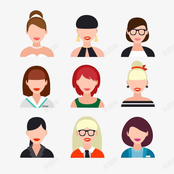 不同职业人物的发型头像png免抠素材_新图网 https://ixintu.com 动漫头发 卡通手绘 各行各业 各行各业劳动者 头像 教育 新娘 职业人 装饰