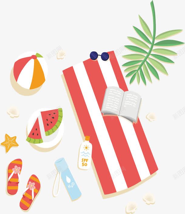 夏季乘凉元素png免抠素材_新图网 https://ixintu.com 夏天 夏季 度假 旅游 晒太阳 海滩避暑 游玩 阳光