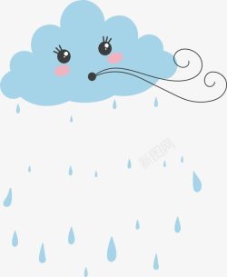 雨天蓝色卡通云朵高清图片