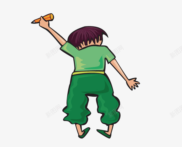 中学生男孩矢量图eps免抠素材_新图网 https://ixintu.com 中学生 中学生男孩 小男孩背影 男孩背影 矢量图 铅笔