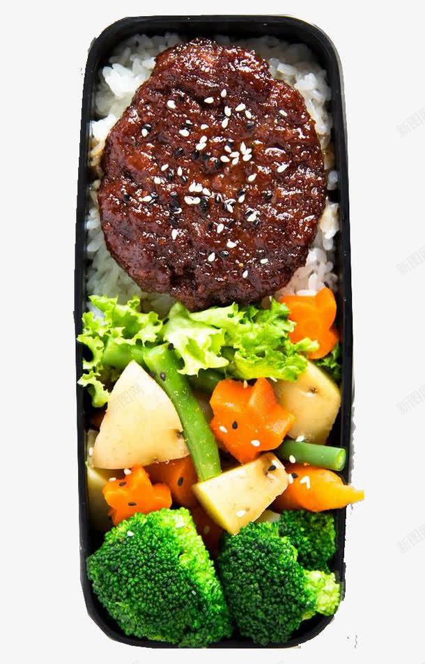 牛排饭png免抠素材_新图网 https://ixintu.com 牛肉 美食 胡萝卜 蔬菜 西兰花