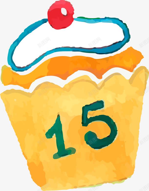 蛋糕装饰png免抠素材_新图网 https://ixintu.com 15周年庆 创意数字15 卡通手绘数字15 手绘水彩数字15 手绘蛋糕 数字 水彩数字15 水彩数字设计15 节日蛋糕 蛋糕装饰