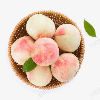 水蜜桃png免抠素材_新图网 https://ixintu.com 桃子 水果 篮筐 粉色