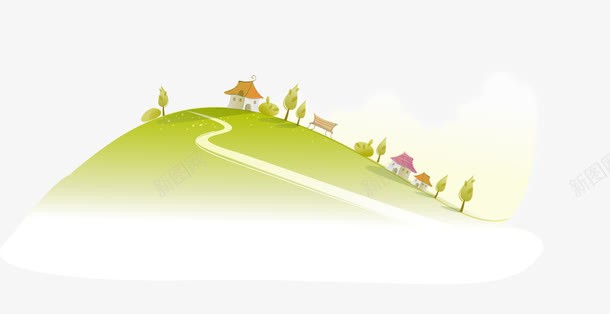 卡通清新春天草地草坪png免抠素材_新图网 https://ixintu.com 卡通 春天 清新 草地 草坪