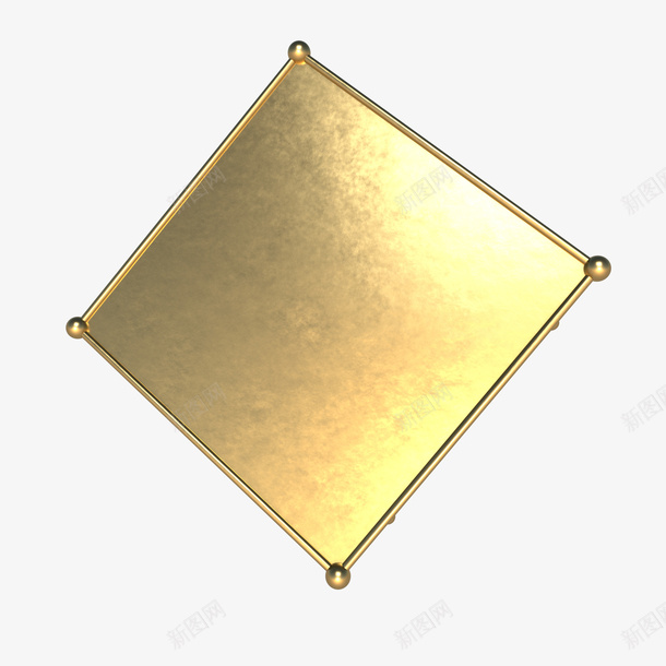 反光的金色立体几何png免抠素材_新图网 https://ixintu.com 3D几何 反光 点线结构 立体 美丽 这个 金属质地 金色