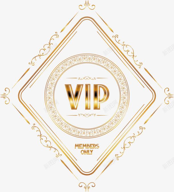 请柬VIPpng免抠素材_新图网 https://ixintu.com 会员卡 名片 酒店VIP 金色 高级卡片
