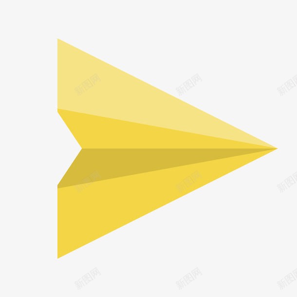 黄色小飞机png免抠素材_新图网 https://ixintu.com 三角形 几何 商务 图形 娱乐 扁平化 折纸 渐变 黄色