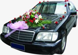 黑色婚车玫瑰婚礼素材
