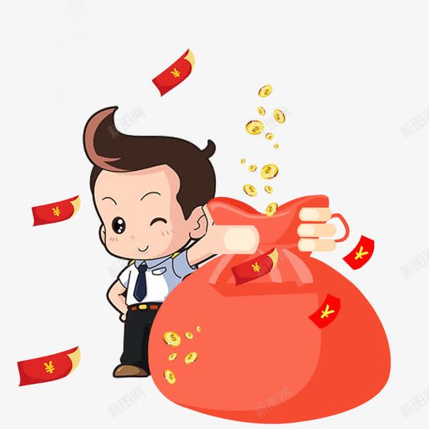 大手金币袋png免抠素材_新图网 https://ixintu.com PSD源文件 卡通人 喜庆红包 红包漫天飞
