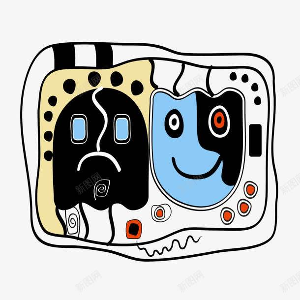白底面具手绘时尚创意抽象插png免抠素材_新图网 https://ixintu.com 动感的几何插图 印花图案 底纹边框 抽象漫画 时尚插画 白底面具卡通抽象插图 白底面具矢量手绘时尚创意抽象插画免费下载