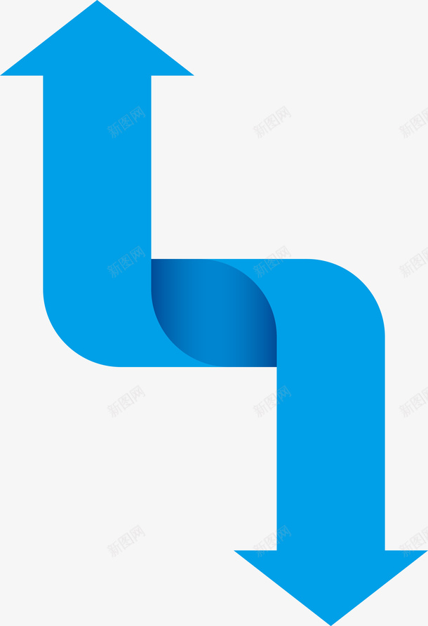 蓝色折叠箭头png免抠素材_新图网 https://ixintu.com 不规则箭头 多彩 折叠箭头 方向 炫彩 矢量箭头 箭头 箭头图 翻转箭头 蓝色