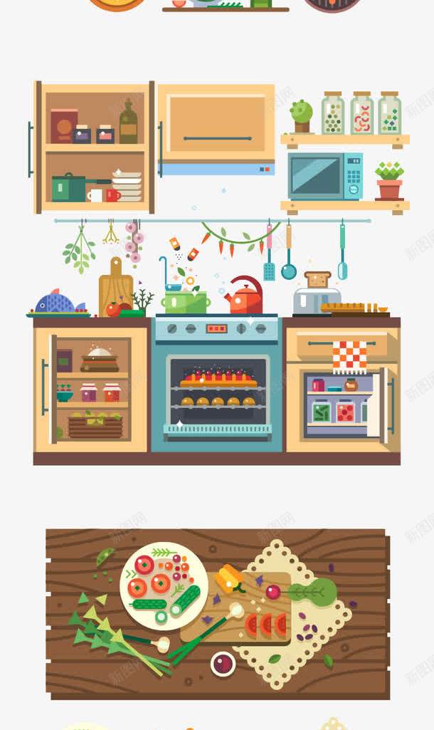 扁平化厨房元素png免抠素材_新图网 https://ixintu.com H5页面素材 cooking 卡通 厨师 厨房元素 扁平化 扁平素材 电商卡通 网页设计卡通