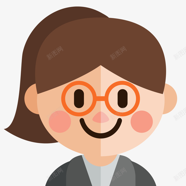 卡通微笑的商务女性png免抠素材_新图网 https://ixintu.com 人物设计 商务女性 图案 头像设计 白领头像 社交 简历