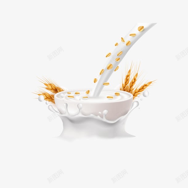 卡通牛奶泡燕麦粒png免抠素材_新图网 https://ixintu.com 燕麦 燕麦粒 燕麦颗粒 牛奶 牛奶泡燕麦 牛奶花 精致