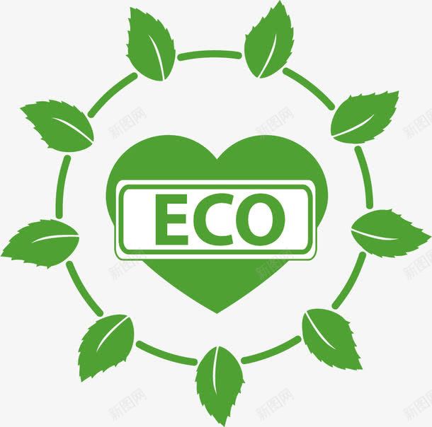 生态环境保护图标png_新图网 https://ixintu.com ECO 保护自然 心形 环保LOGO 环保标志 生态保护 生态环保 生态环境 绿叶 绿色环保
