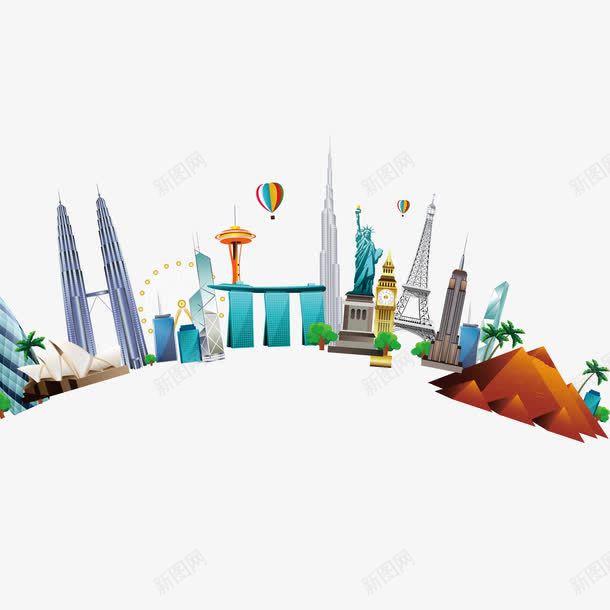 世界各地美景旅游网png免抠素材_新图网 https://ixintu.com 世界各地 导游 小鱼 建筑 旅游网 游玩 美景 美观 铁塔