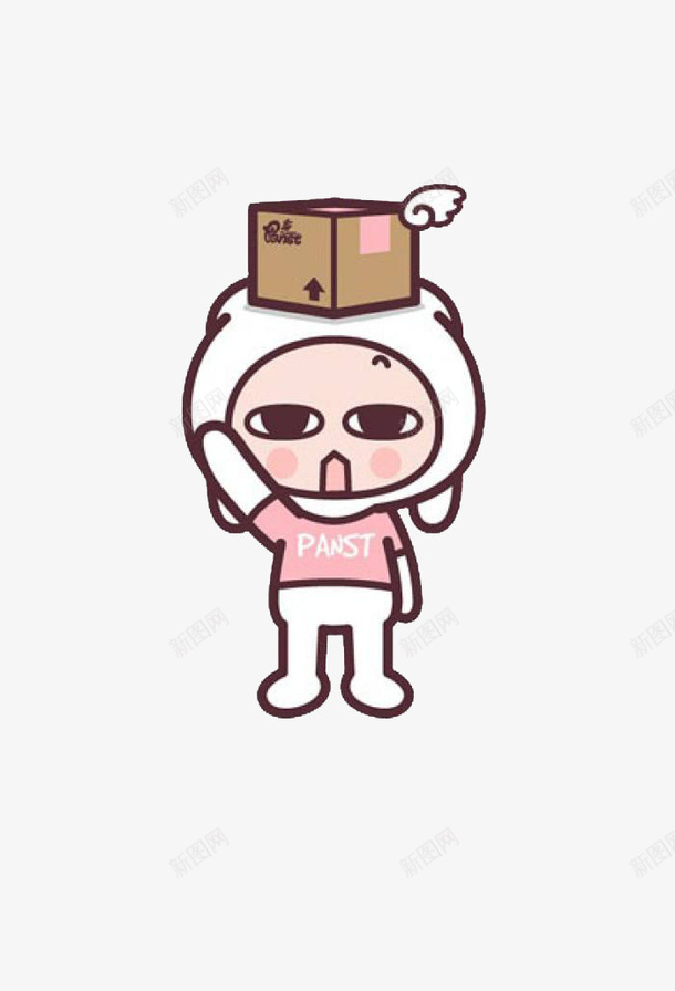 卡通快递员形象png免抠素材_新图网 https://ixintu.com 卡通手绘 可爱画风 快递名片 快递员 纸箱 装饰