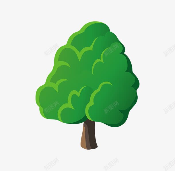 一棵小树卡通简图png免抠素材_新图网 https://ixintu.com 卡通 叶子 小树 树叶 植物 简图 绿树 绿植