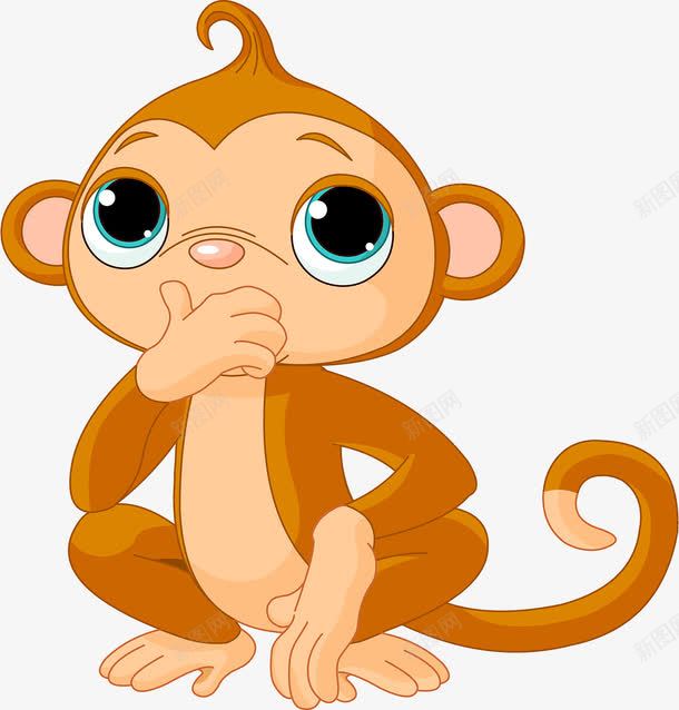 Q版卡通俏皮猴子png免抠素材_新图网 https://ixintu.com 俏皮 卡通 猴子
