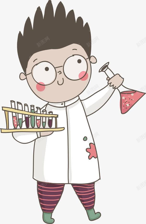实验矢量图ai免抠素材_新图网 https://ixintu.com 人物 仪器 化学 卡通 卡通人物 器皿 实验 小人 手绘 男 男孩 科学 科学家 科研 试验 矢量图