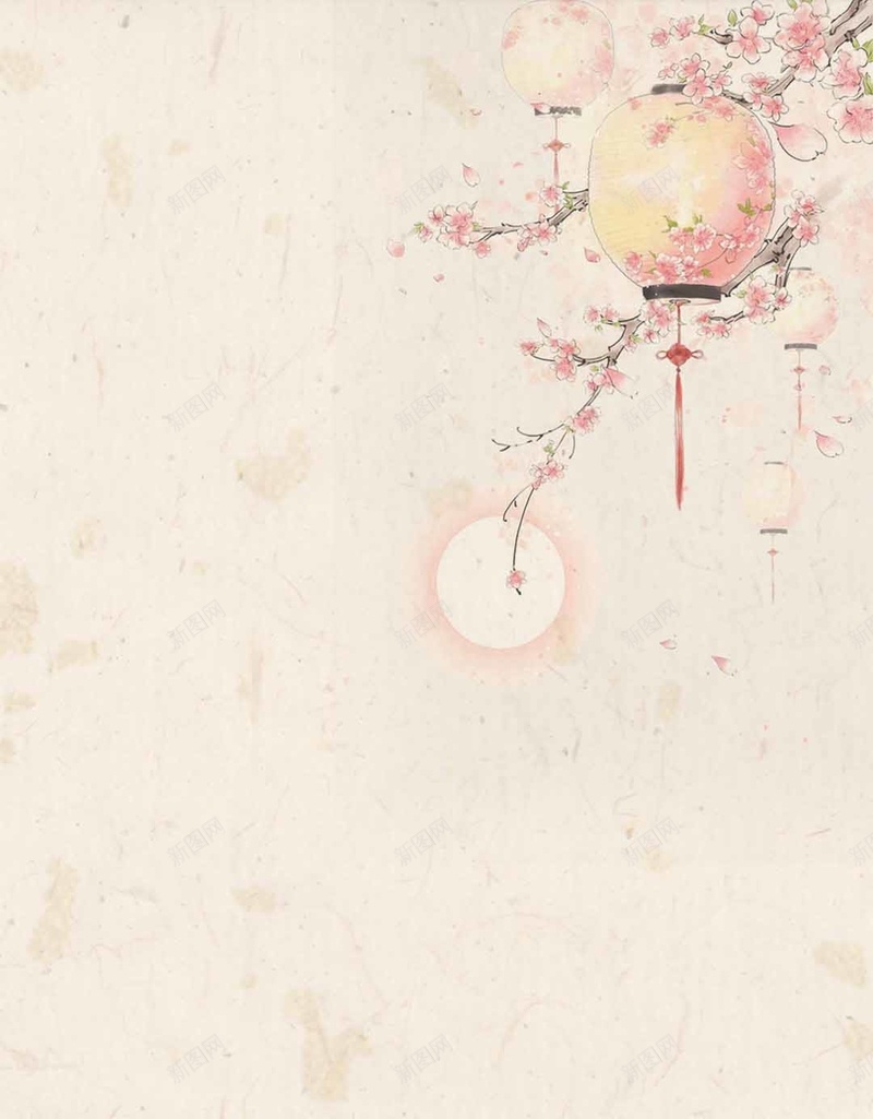 黄色花瓣商业梦幻H5背景jpg设计背景_新图网 https://ixintu.com 古风 商业 月亮 梦幻H5背景素材 灯笼 纸纹理 花瓣 黄色
