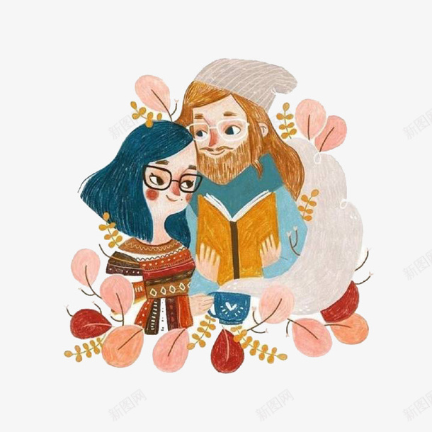 情侣小清新读物插画png免抠素材_新图网 https://ixintu.com 卡通 夫妻 小清新 平面 彩绘 情侣 手绘 插画 水彩画 男女朋友 读物插画