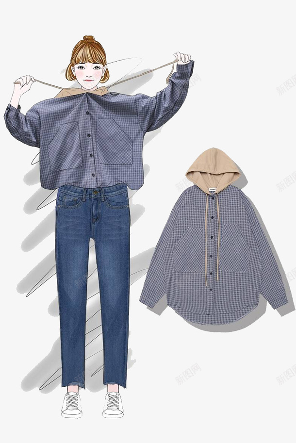 女孩时尚青春穿搭png免抠素材_新图网 https://ixintu.com 女孩 女生 平面模特 时尚女孩 时尚衣物 服饰穿搭 青春活力 韩国模特