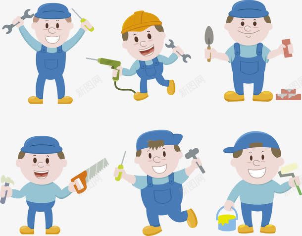 维修师油漆工水泥工png免抠素材_新图网 https://ixintu.com 劳动人民 勘测员 卡通人物 土木工程 安全帽 工人 工程小人 工程设计师 建筑师 木工师傅 水泥工 油漆工 测量员 测量工程师 维修工程师